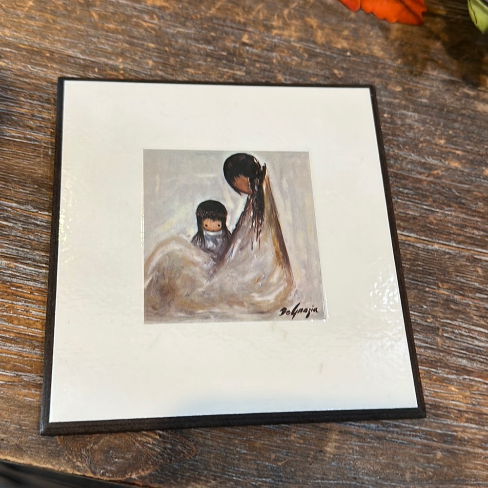 Navajo mother by Ettore DeGrazia art Piece Collectible Southwest Design